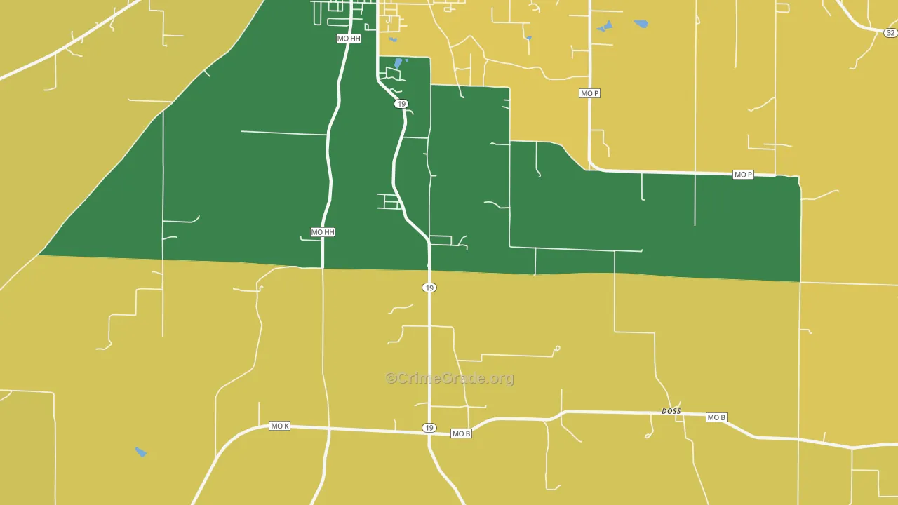 Howes Mill, MO Map of Theft Rates