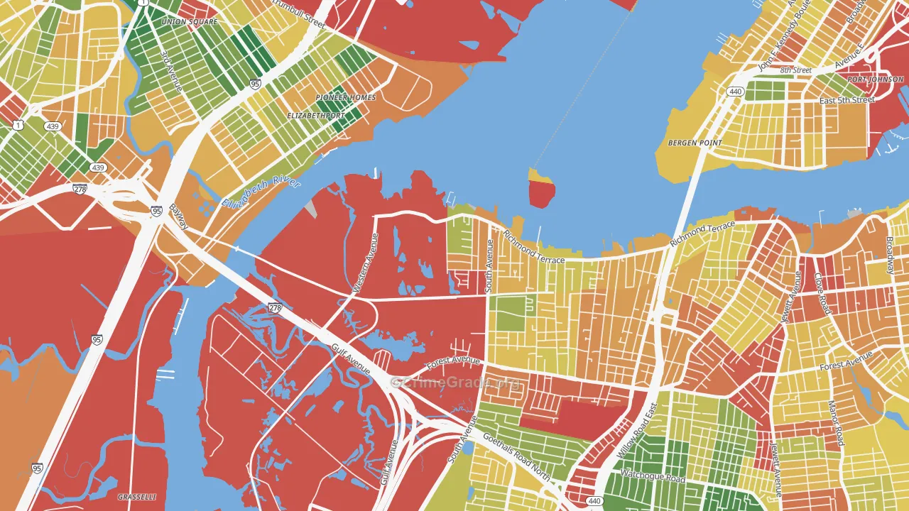 Howland Hook, Staten Island, NY Map of Theft Rates