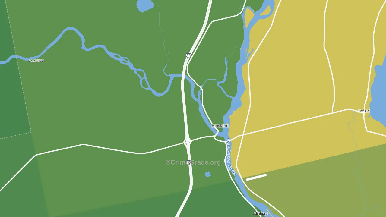 Howland, ME Map of Theft Rates