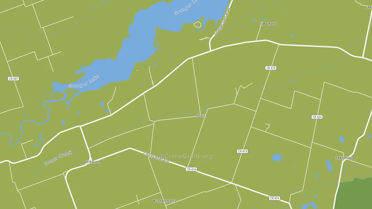Hoxie, TX Map of Theft Rates