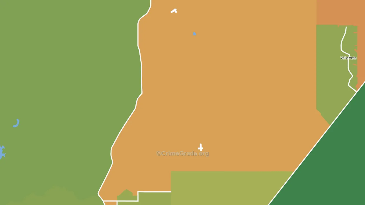 Hualapai, AZ Map of Theft Rates