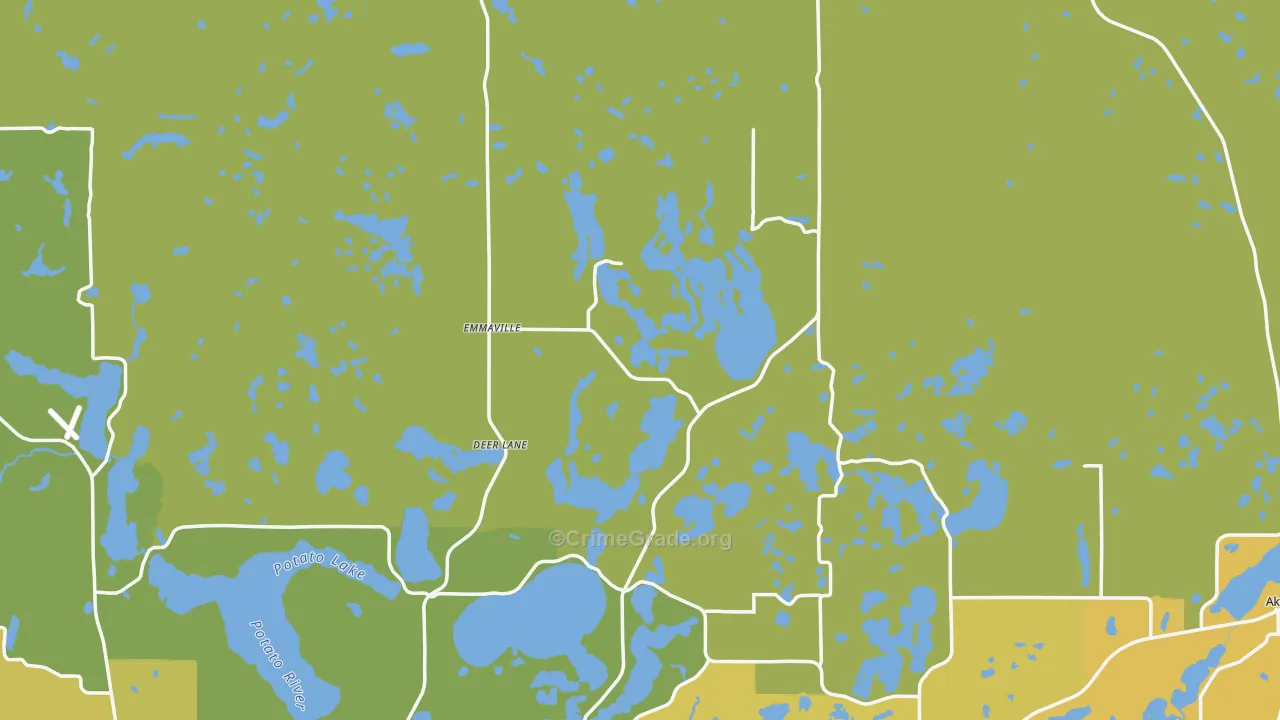 Hubbard County, MN Map of Theft Rates
