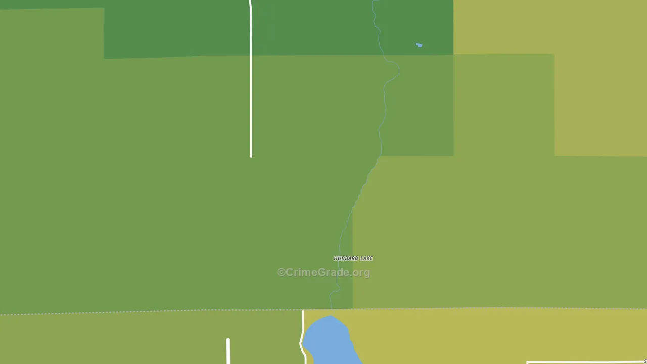 Hubbard Lake, MI Map of Theft Rates