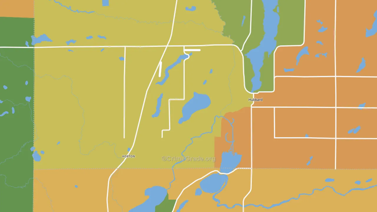Hubbard, MN Map of Theft Rates