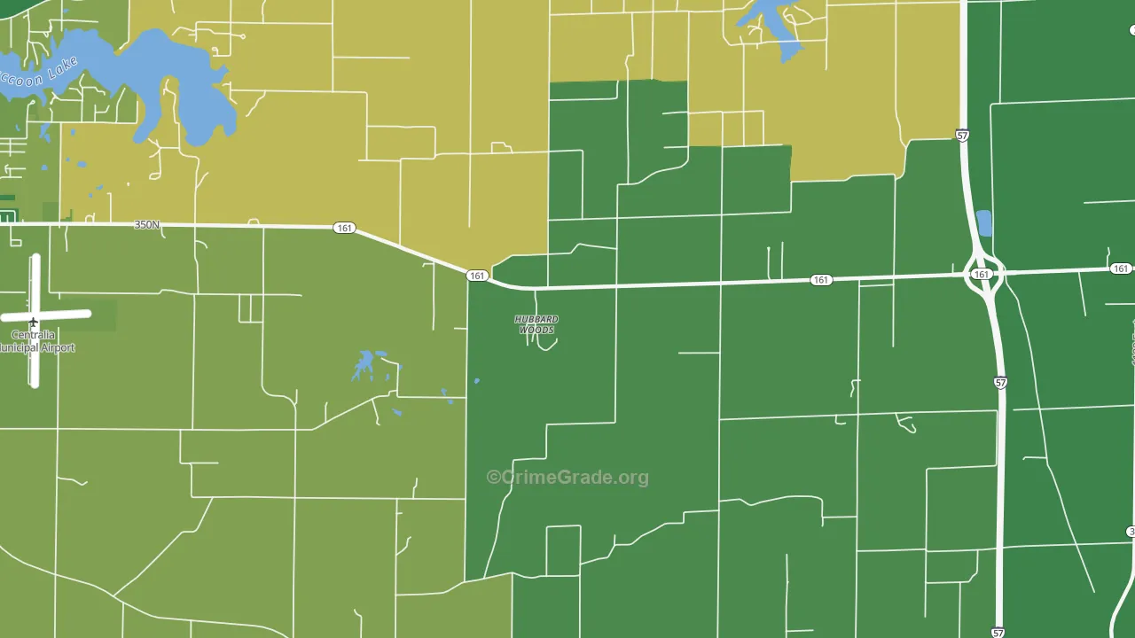 Hubbard Woods, IL Map of Theft Rates