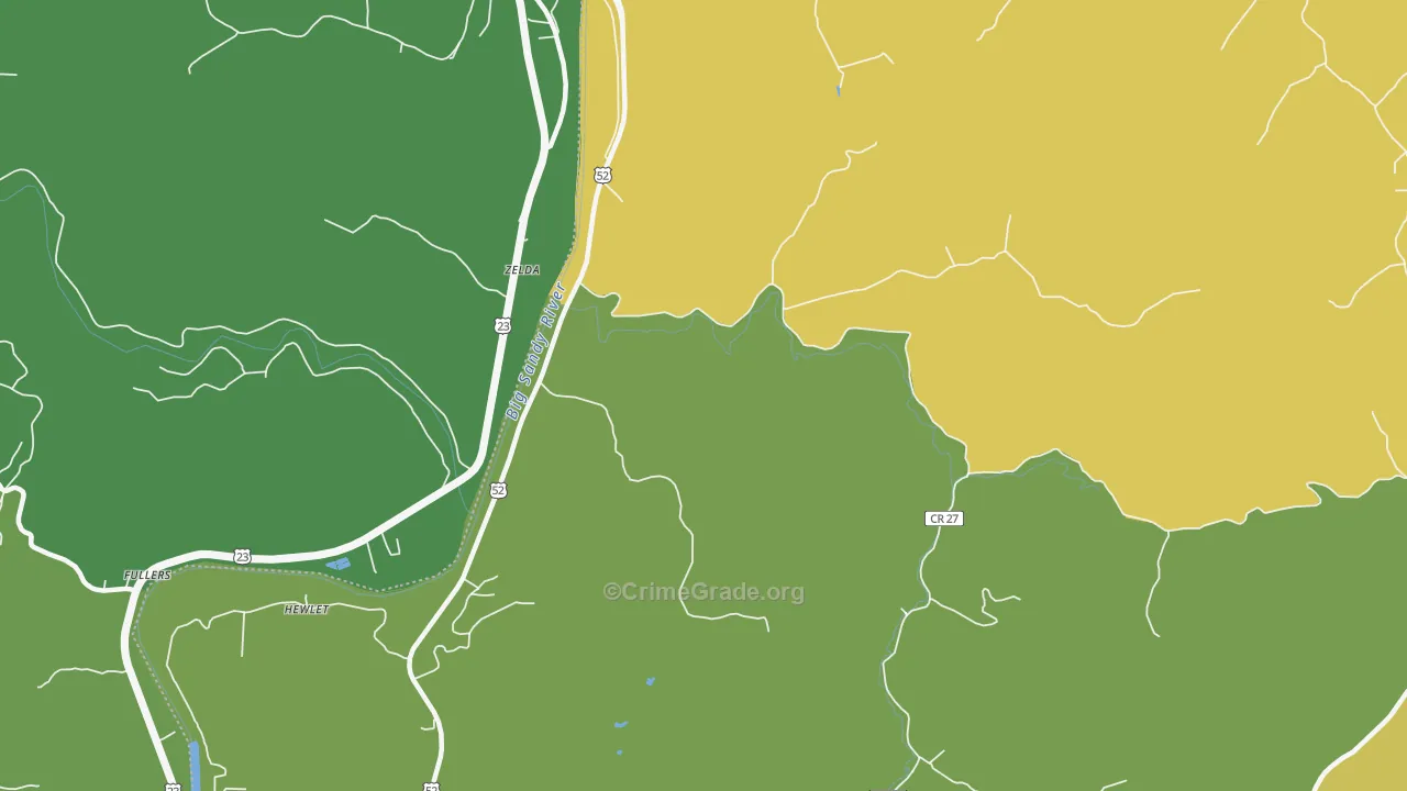 Hubbardstown, WV Map of Theft Rates