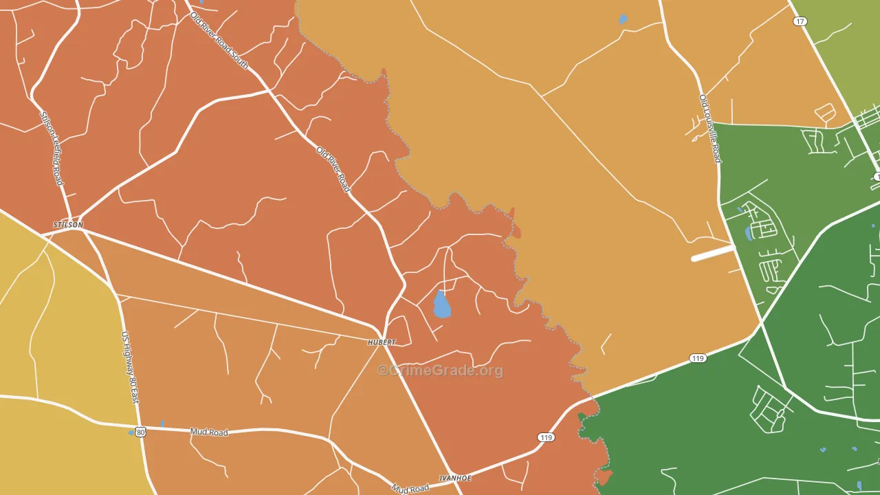 Hubert, GA Map of Theft Rates