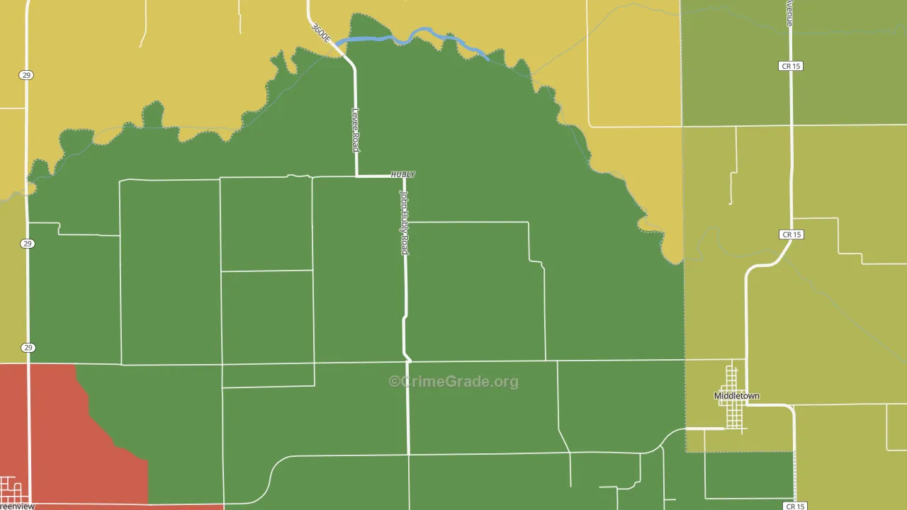 Hubly, IL Map of Theft Rates