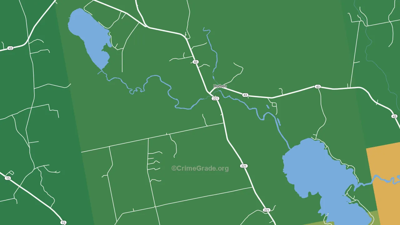 Hudson, ME Map of Theft Rates