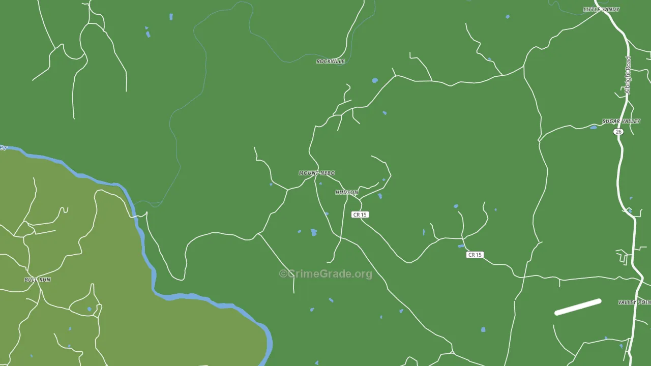 Hudson, WV Map of Theft Rates