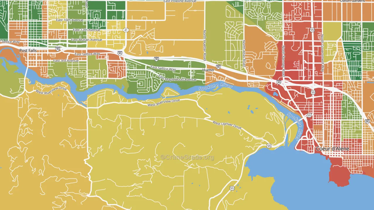 Huetter, ID Map of Theft Rates