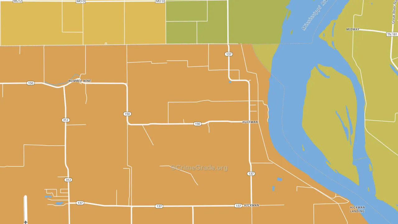 Huffman, AR Map of Theft Rates