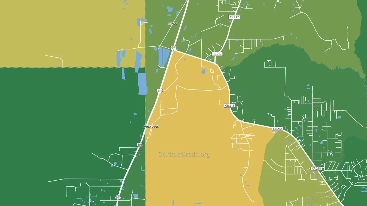 Hugh, FL Map of Theft Rates