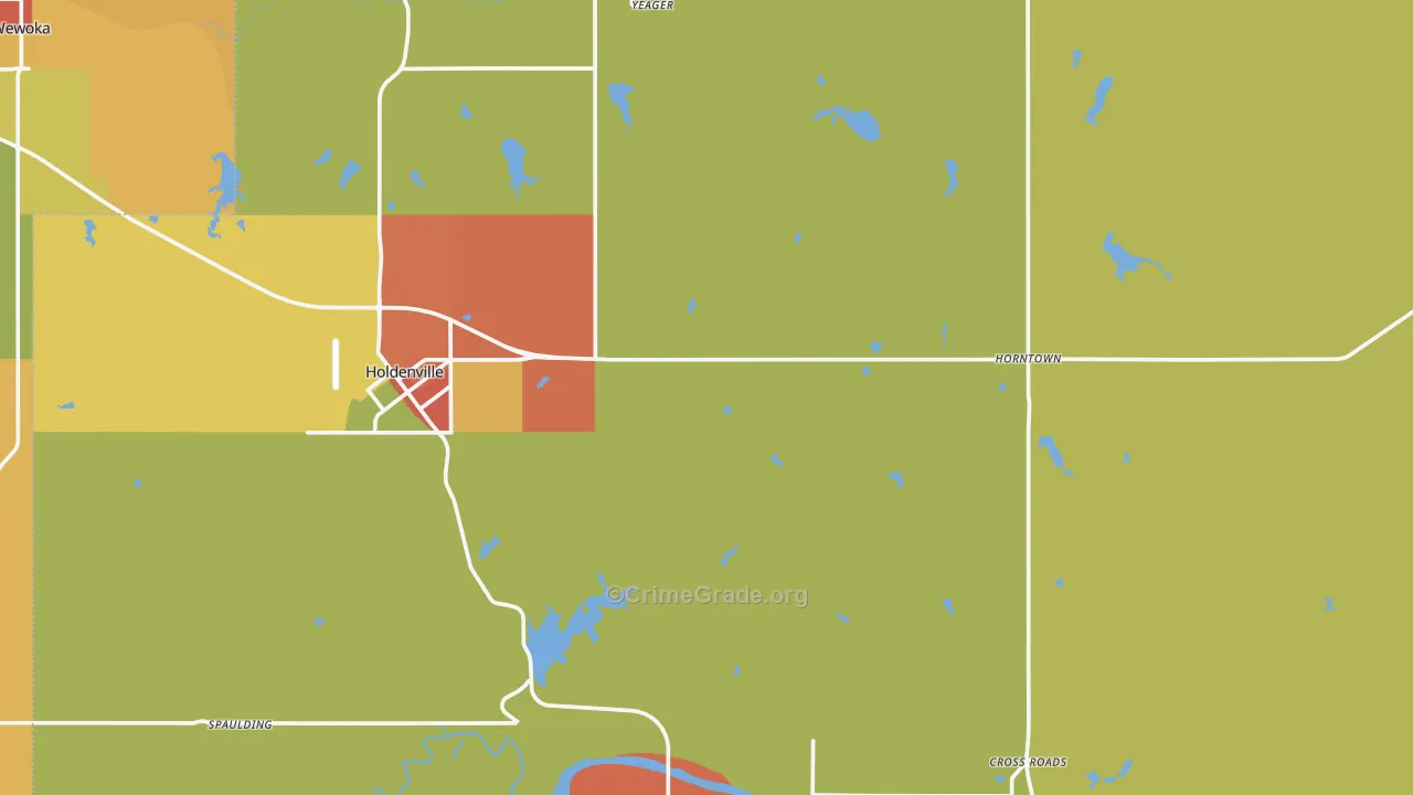 Hughes County, OK Map of Theft Rates