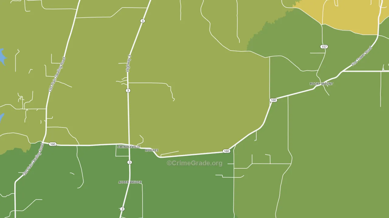 Hughes, LA Map of Theft Rates