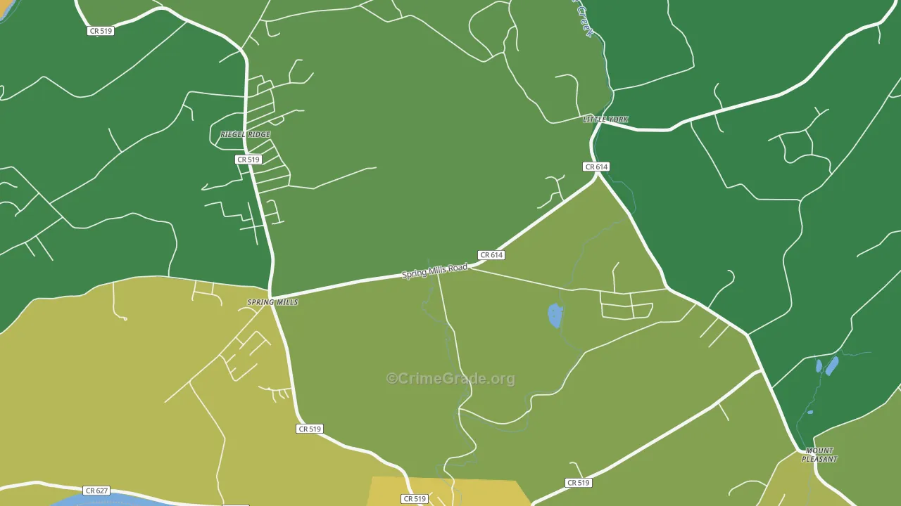 Hughesville, NJ Map of Theft Rates