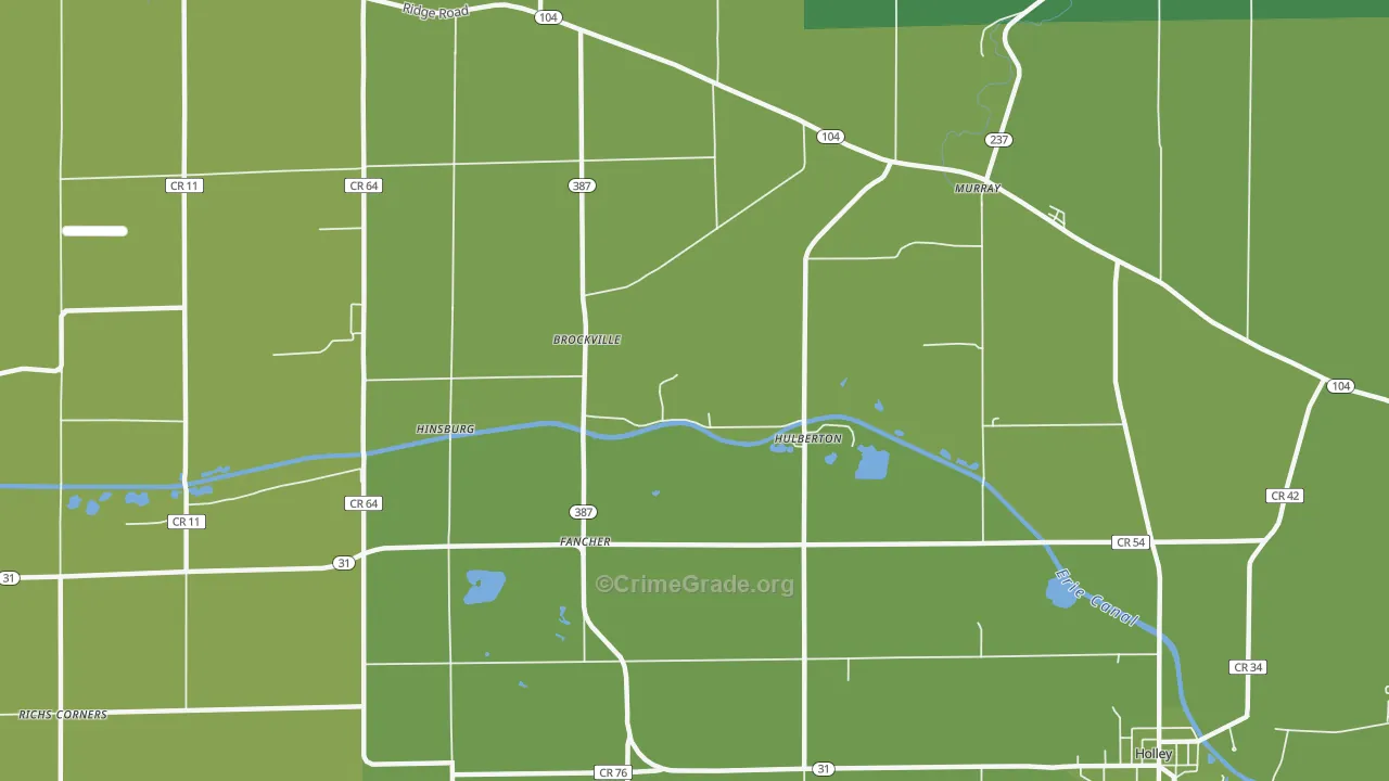 Hulberton, NY Map of Theft Rates