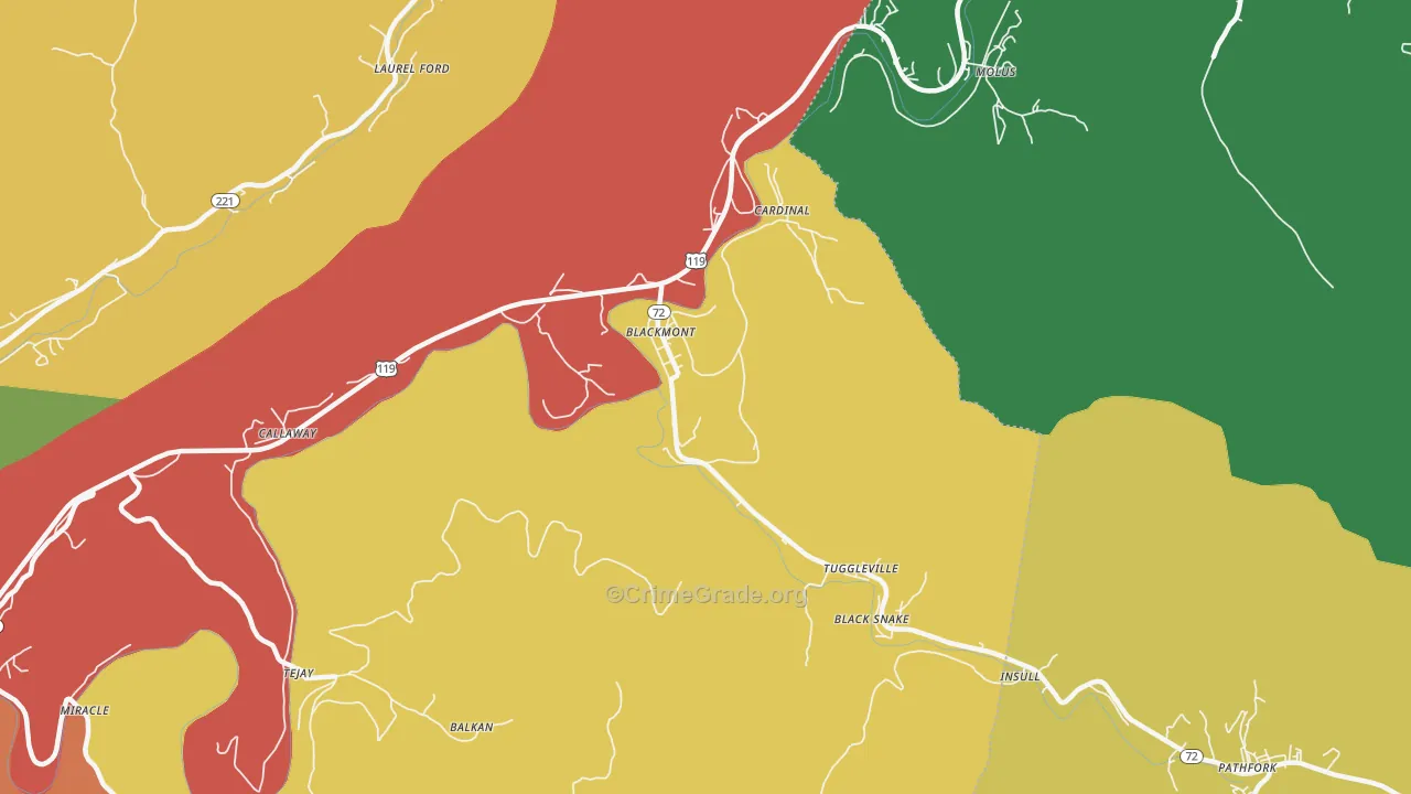 Hulen, KY Map of Theft Rates