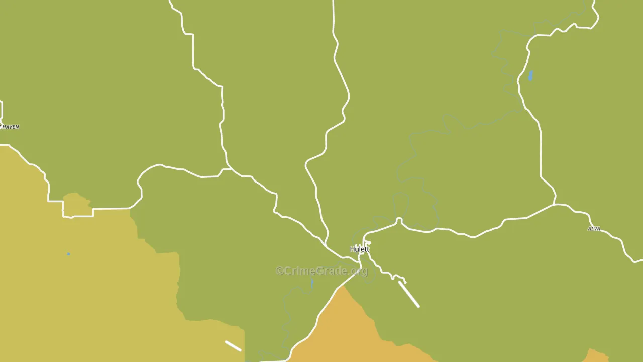 Hulett, WY Map of Theft Rates