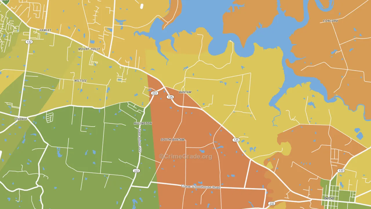 Hulington, OH Map of Theft Rates