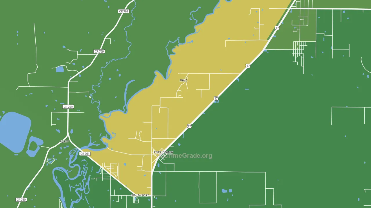 Hull, FL Map of Theft Rates