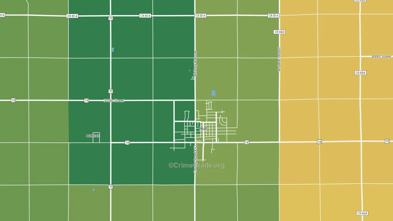 Hull, IA Map of Theft Rates