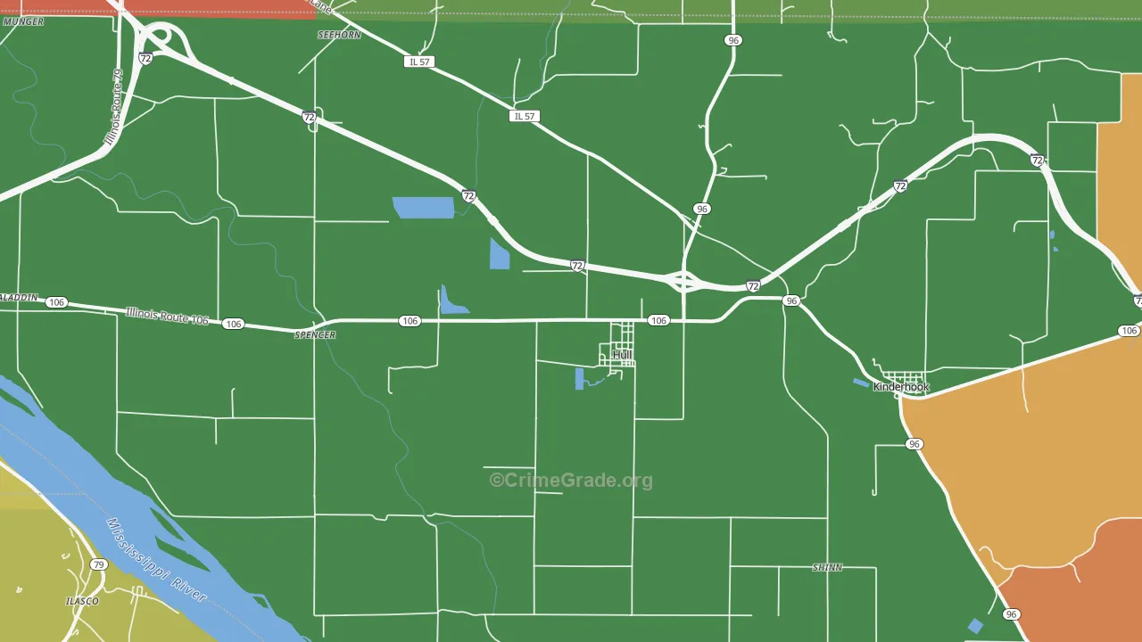 Hull, IL Map of Theft Rates