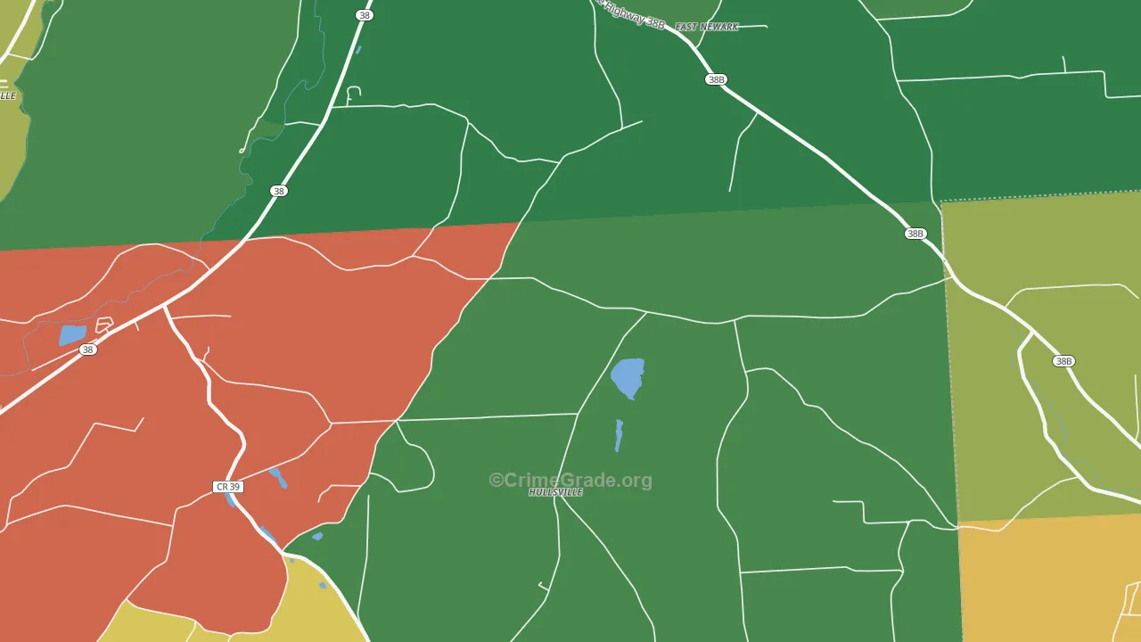 Hullsville, NY Map of Theft Rates