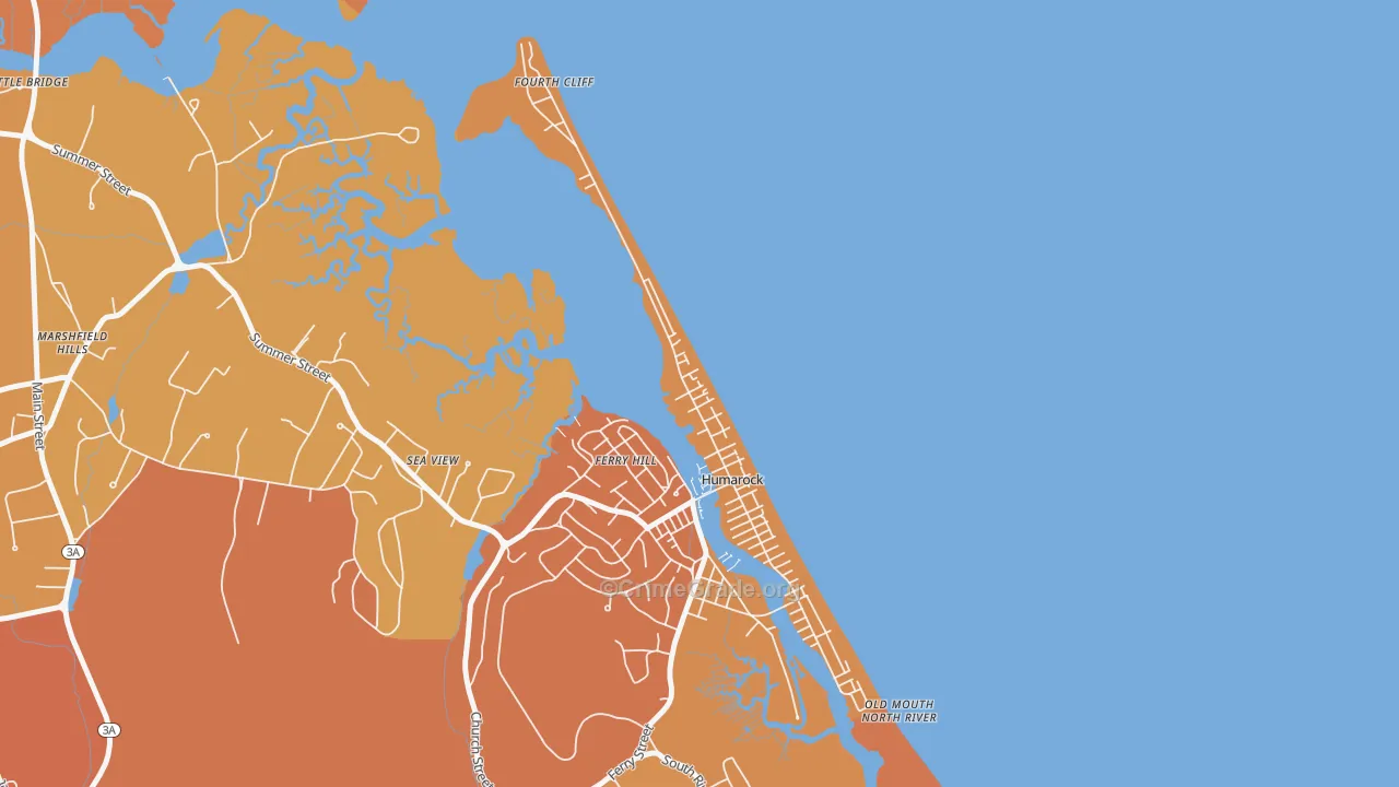 Humarock, MA Map of Theft Rates