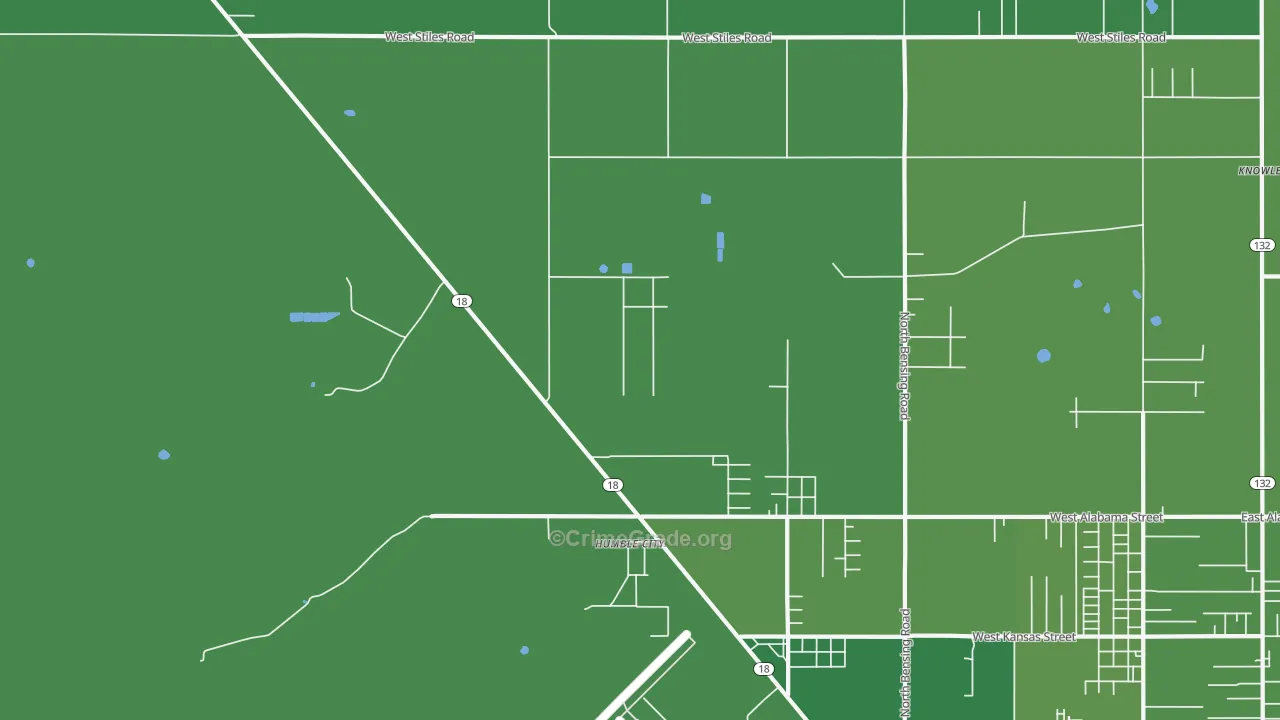 Humble City, NM Map of Theft Rates