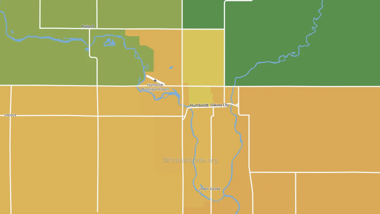 Humboldt, IA Map of Theft Rates