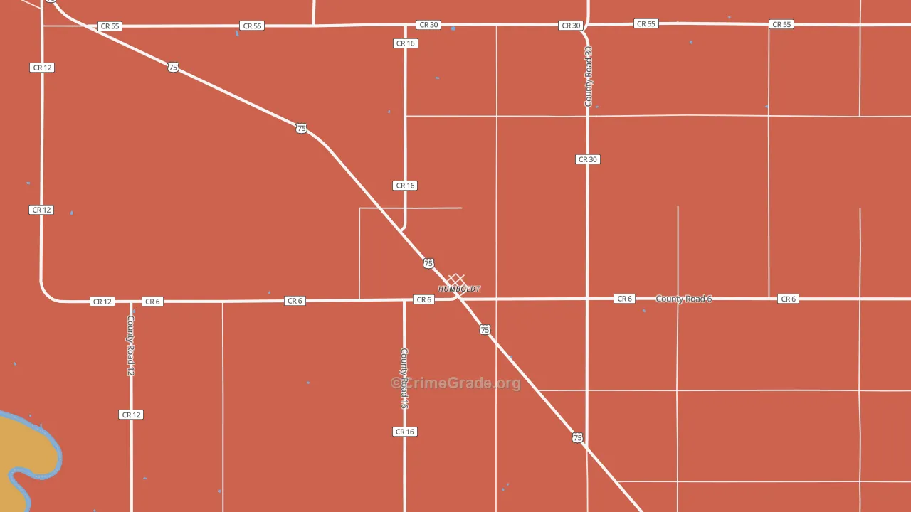 Humboldt, MN Map of Theft Rates