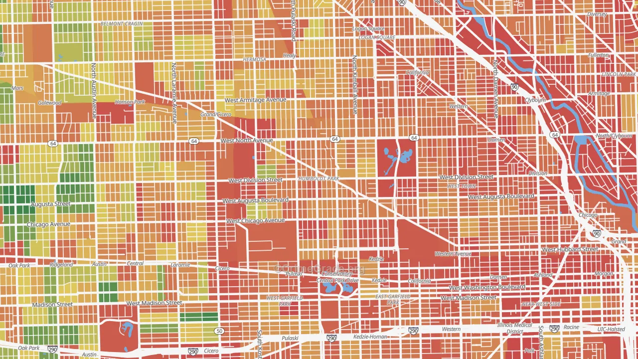 Humboldt Park, Chicago, IL Map of Theft Rates