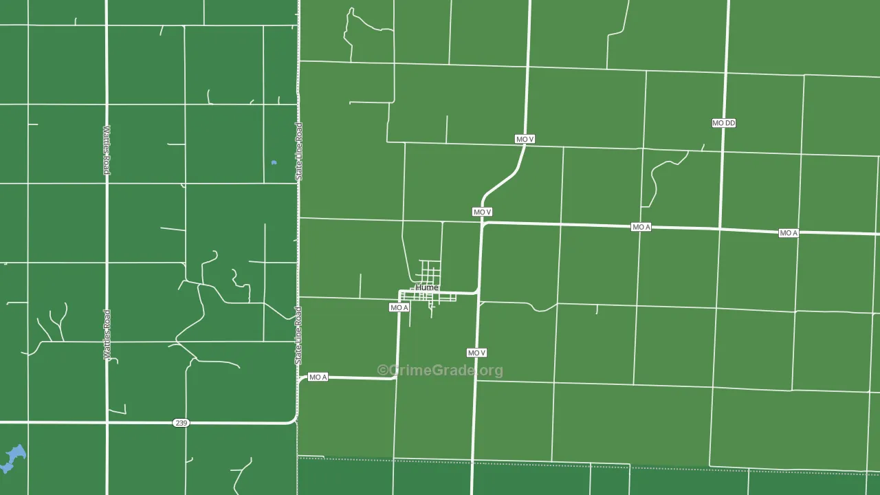 Hume, MO Map of Theft Rates