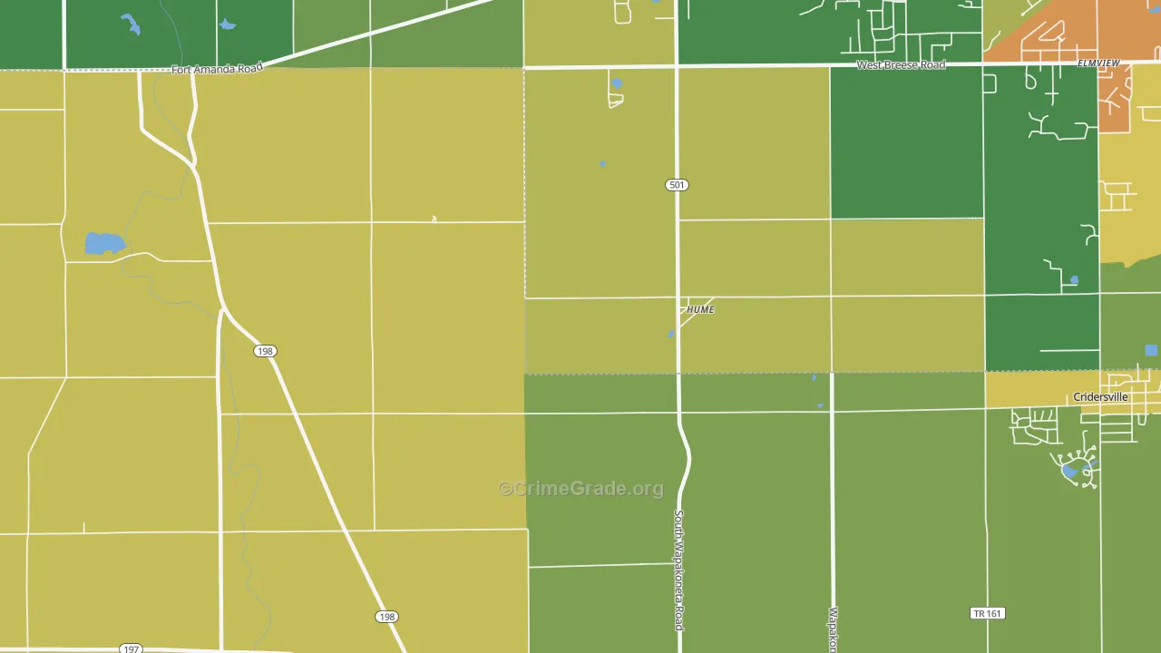 Hume, OH Map of Theft Rates