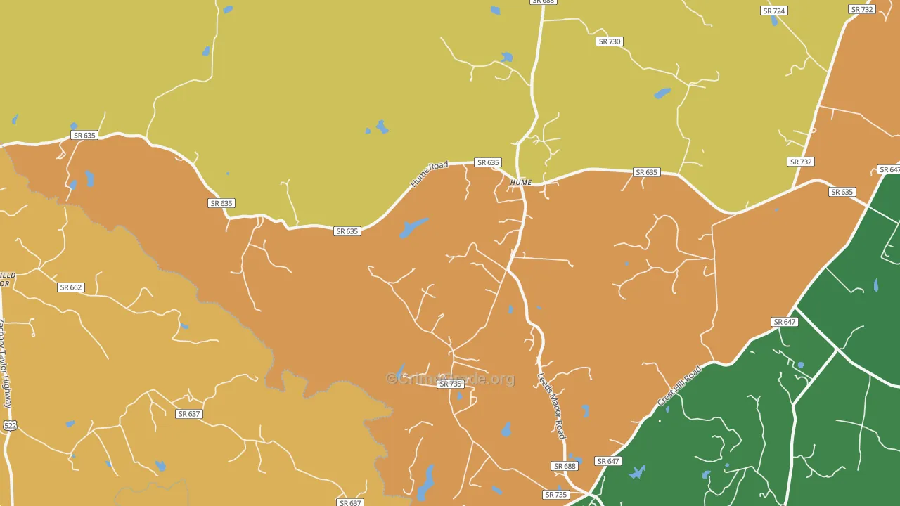 Hume, VA Map of Theft Rates