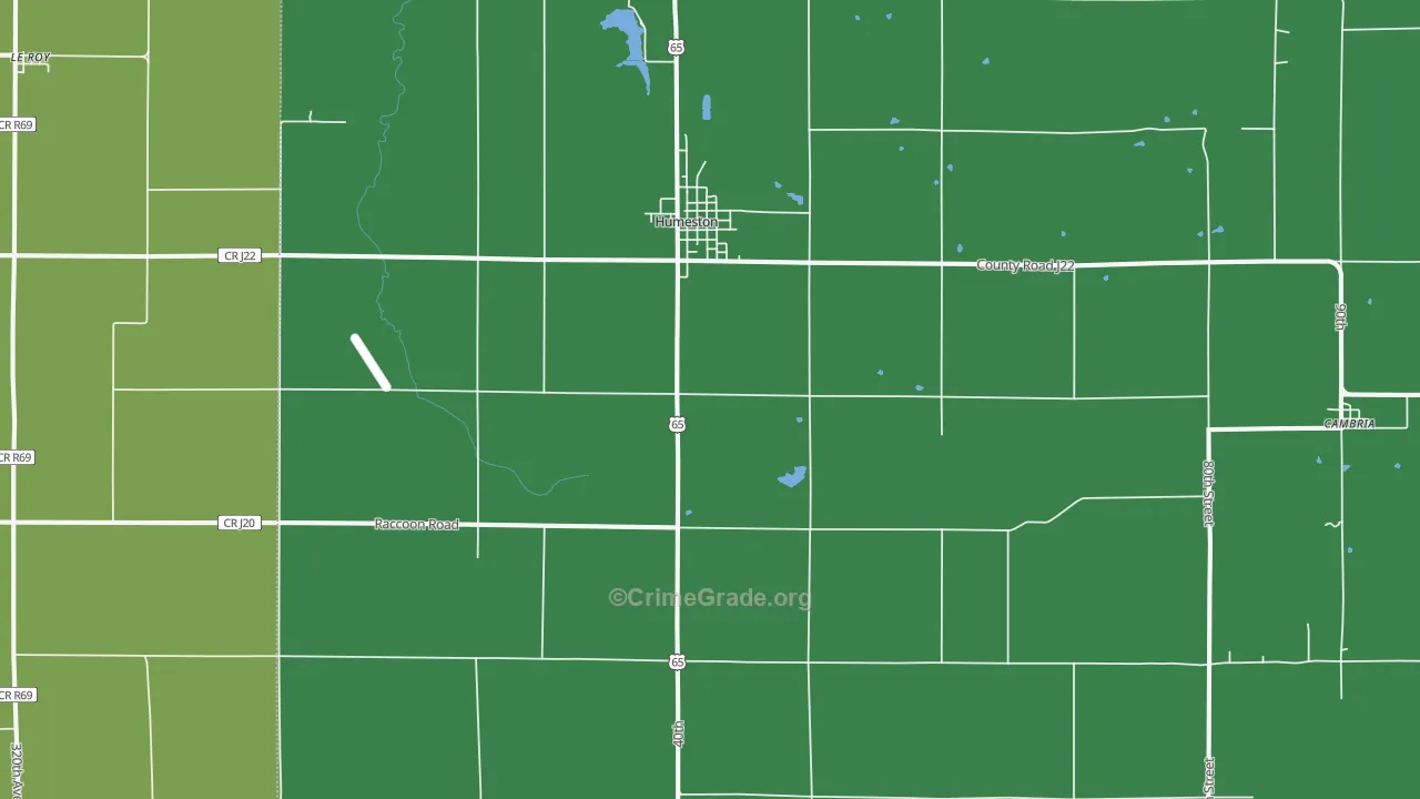 Humeston, IA Map of Theft Rates