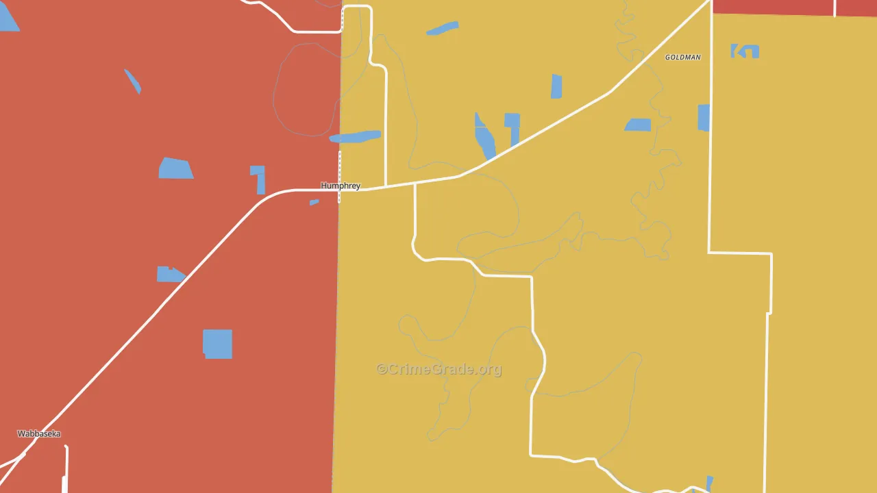 Humphrey, AR Map of Theft Rates