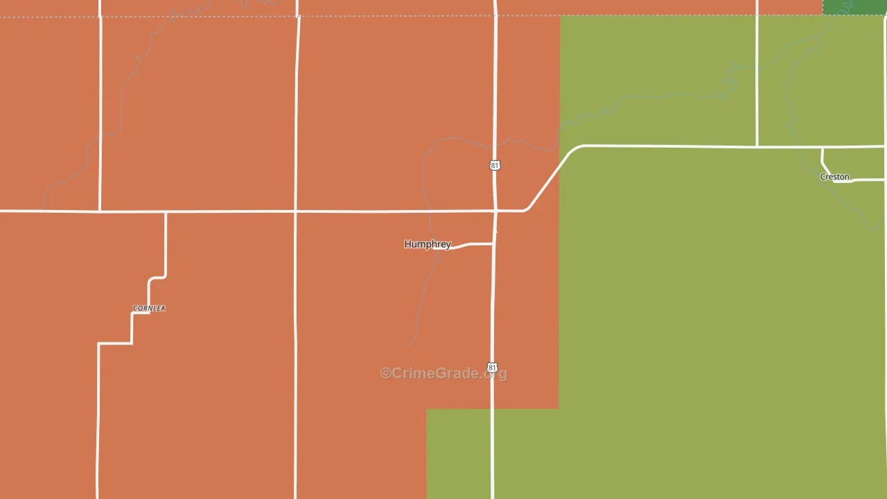 Humphrey, NE Map of Theft Rates