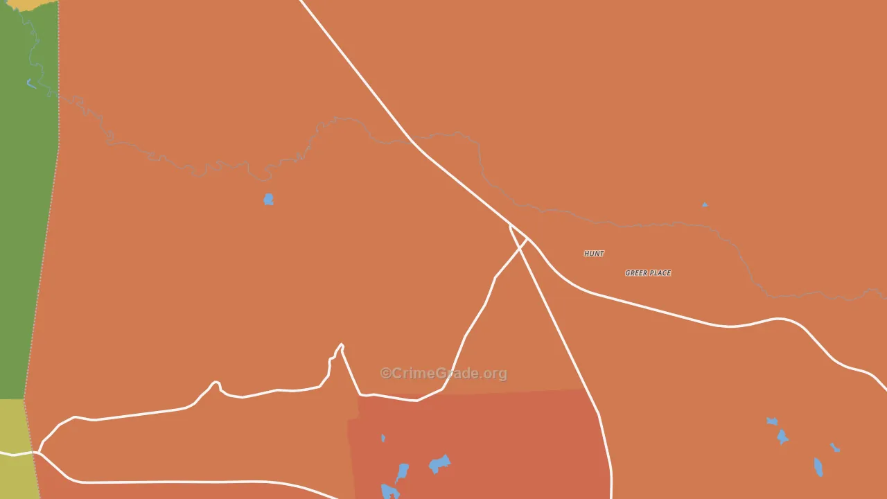 Hunt, AZ Map of Theft Rates