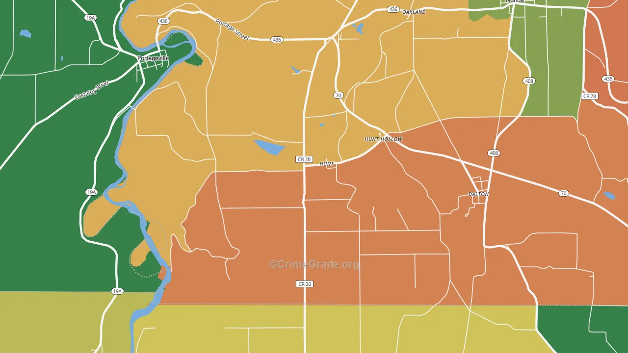 Hunt, NY Map of Theft Rates