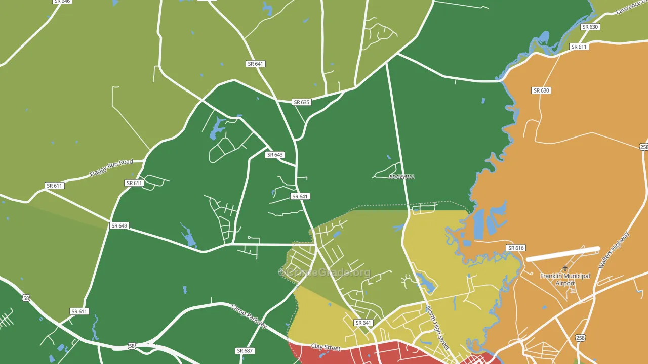 Hunterdale, VA Map of Theft Rates