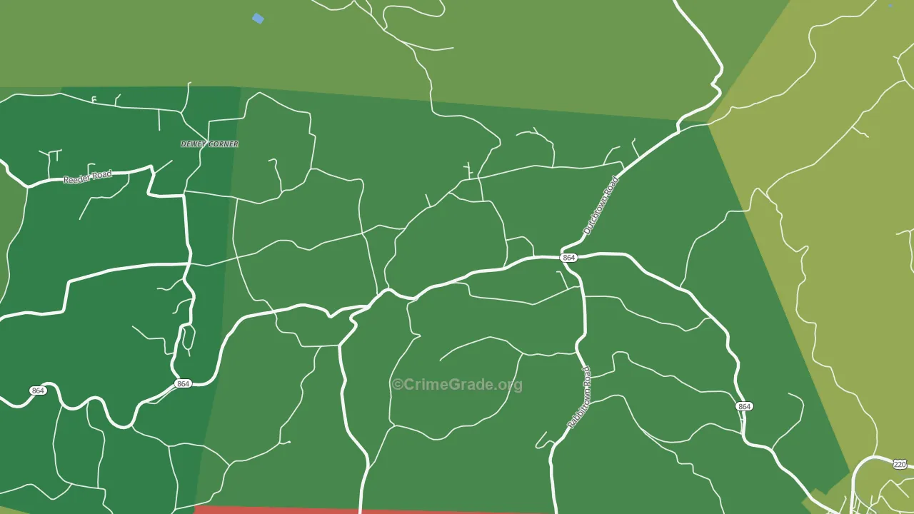 Huntersville, PA Map of Theft Rates