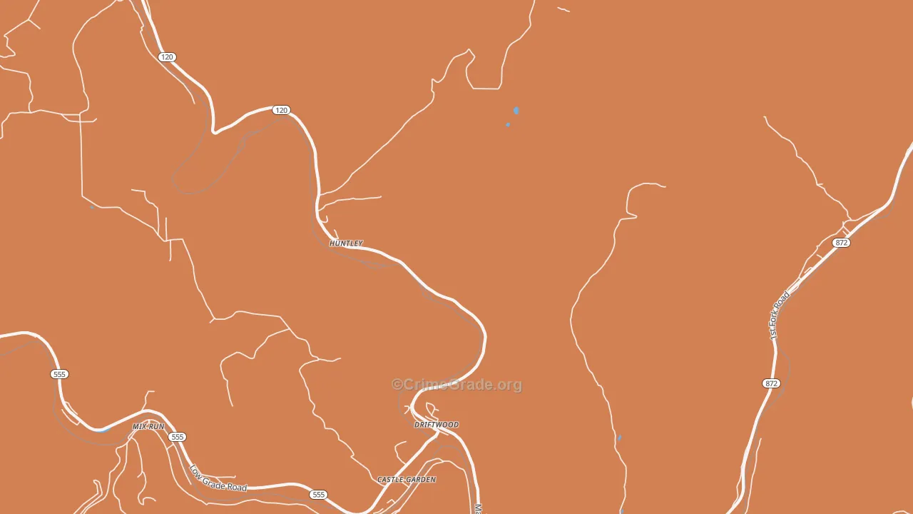 Huntley, PA Map of Theft Rates