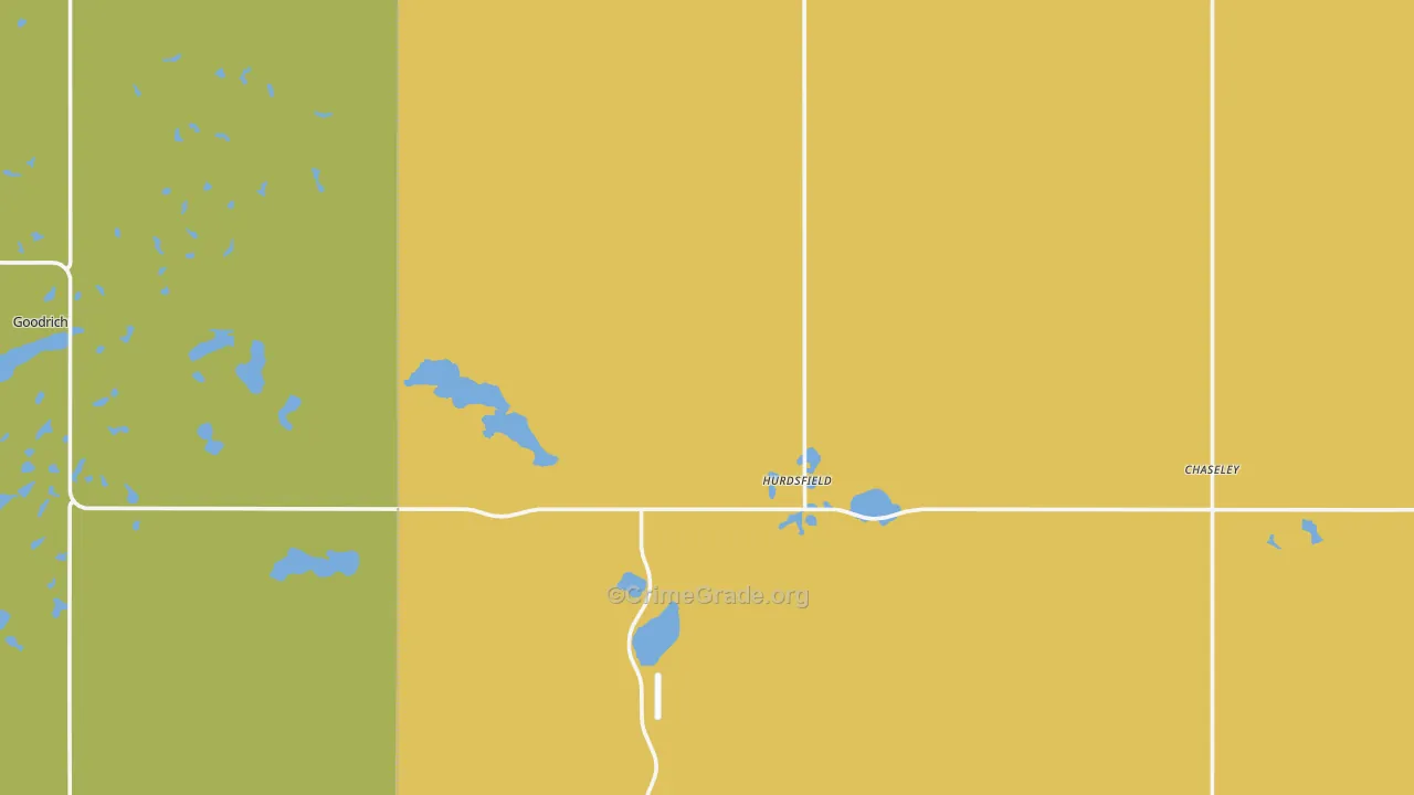 Hurdsfield, ND Map of Theft Rates