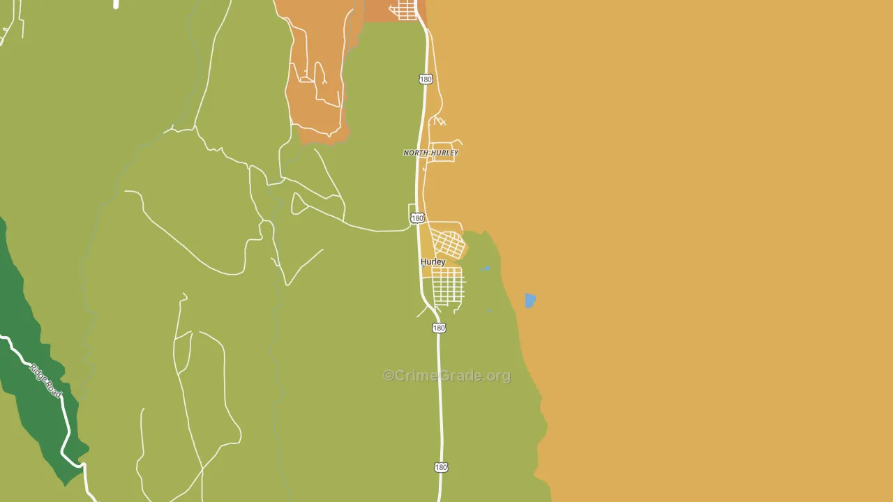 Hurley, NM Map of Theft Rates