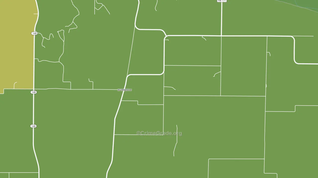 Hurnville, TX Map of Theft Rates