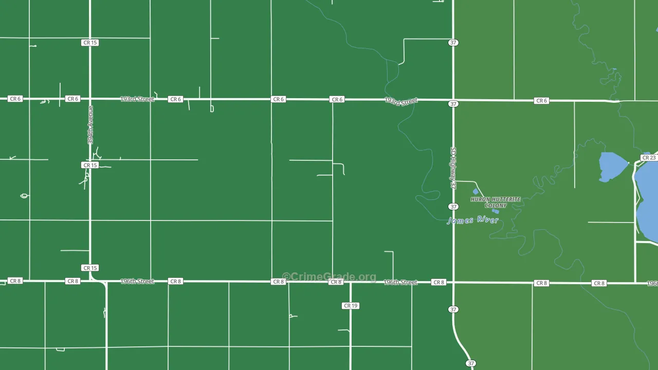 Huron Colony, SD Map of Theft Rates
