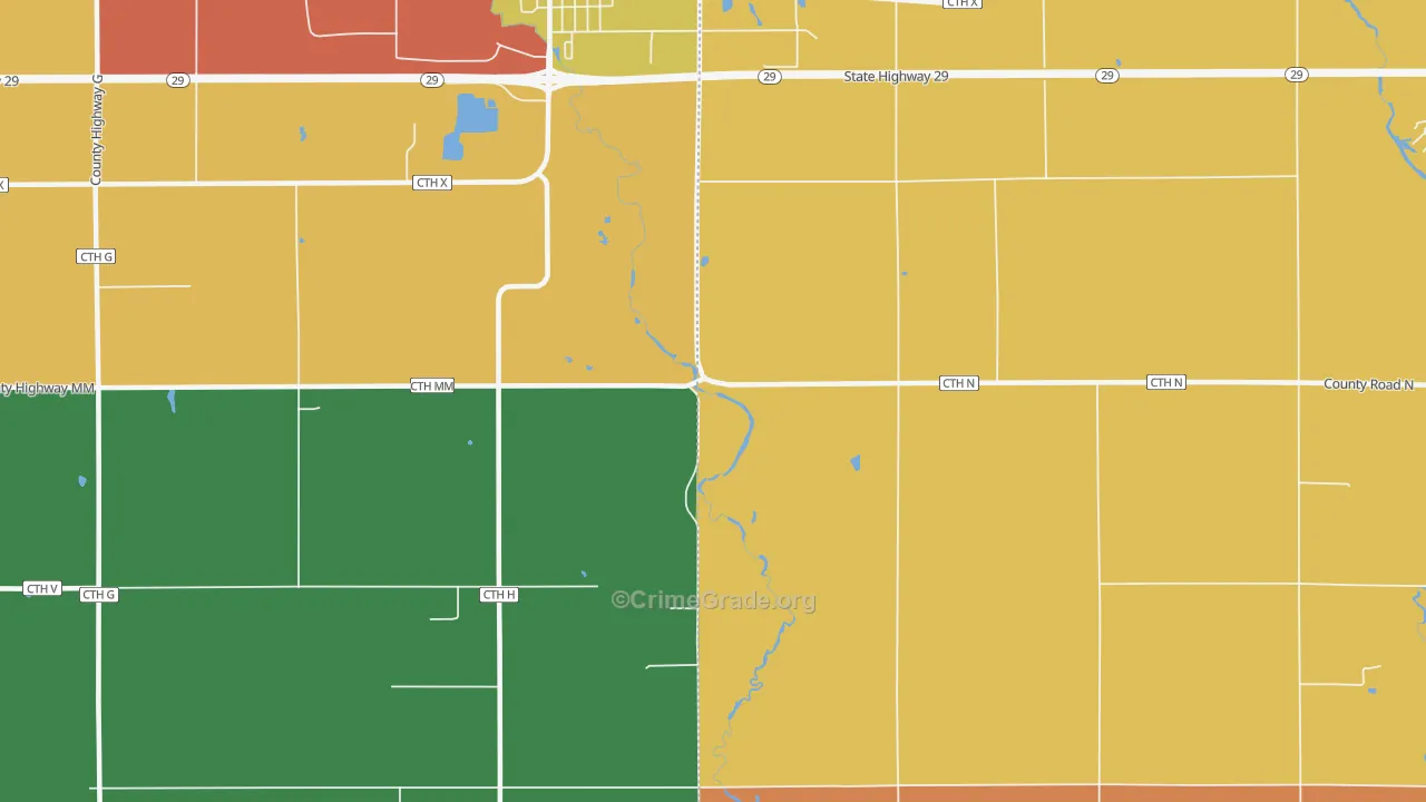 Huron, WI Map of Theft Rates