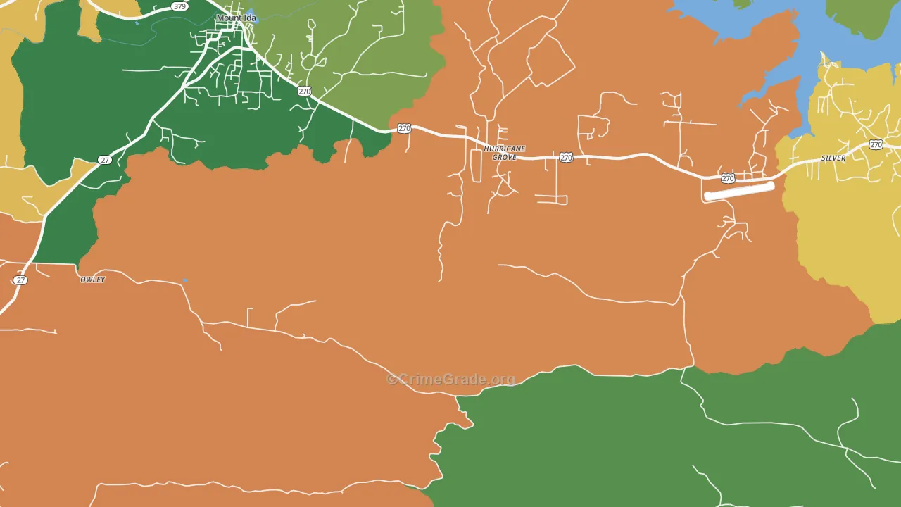 Hurricane Grove, AR Map of Theft Rates